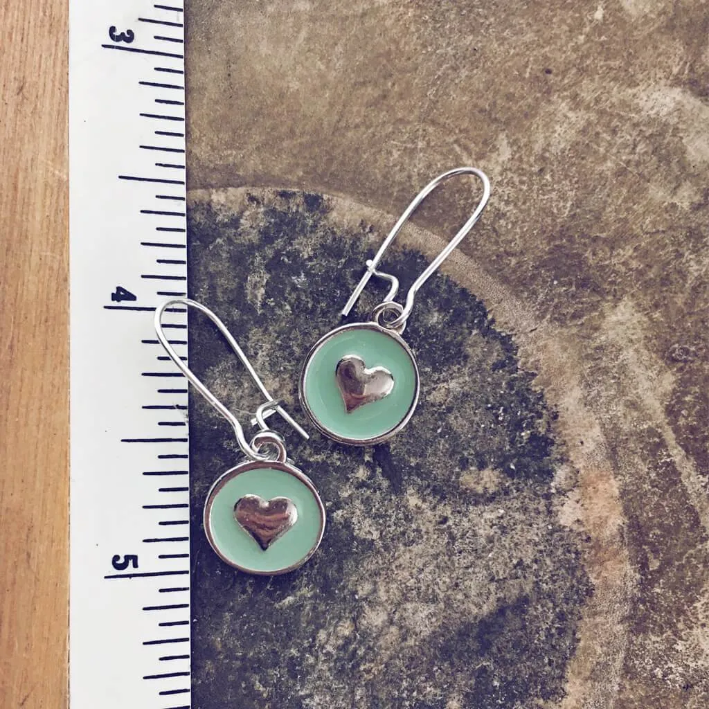 sweetheart // baby boho enamel heart charm earrings