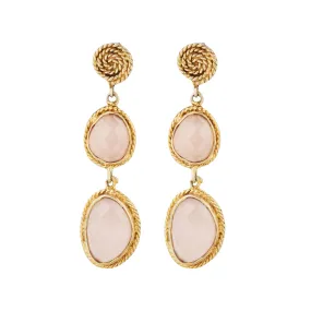 Vama | Brielle Earrings | Metal-Sterling Silver | Stone-Rose Quartz | Finish-Shiny