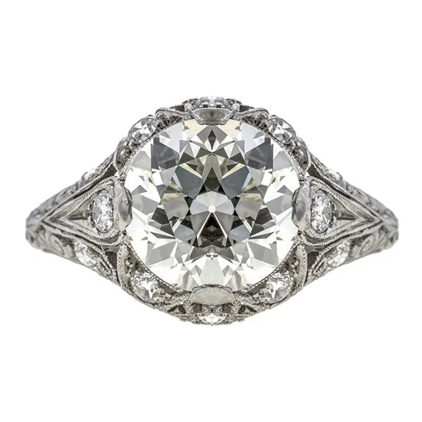 Vintage Engagement Ring, Old European Diamond 2.50ct