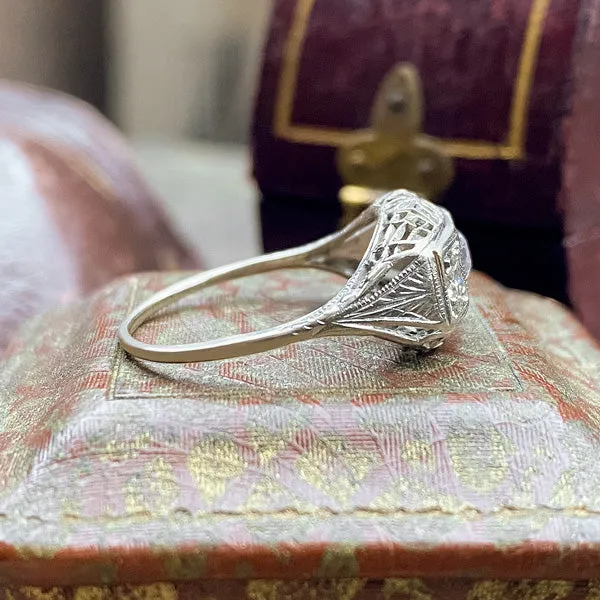 Vintage Three Diamond Filigree Ring