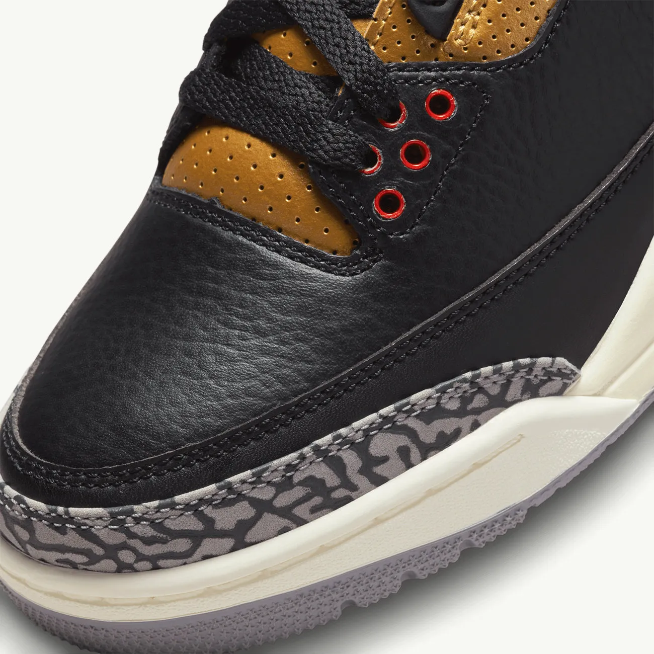 WOMENS AIR JORDAN 3 RETRO BLACK FIRE RED METALLIC GOLD CEMENT GREY