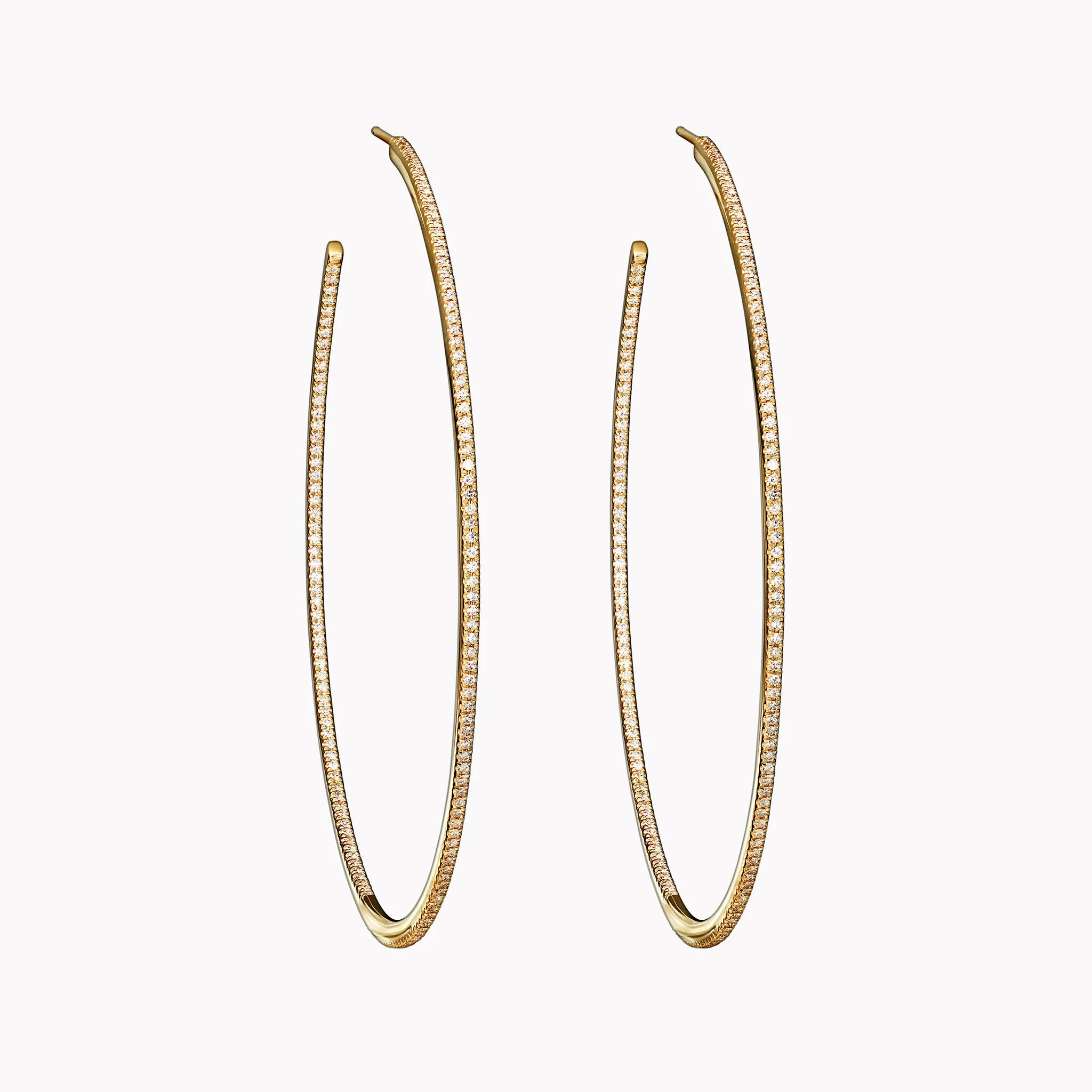 XL Pavé Single Row Diamond Hoops